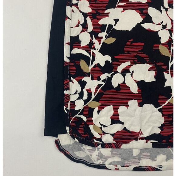 J Jill Wearever Collection Multicolor Red Black Floral Sleeveless Blouse Tank M - Picture 4 of 9